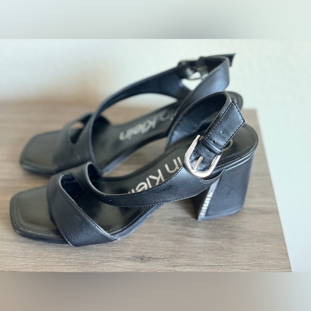 Calvin Klein Black Strappy Sandals - Picture 4 of 5